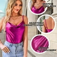 thumbnail image 2 of VIDUSSA Women's Sparkly Tank Tops Cowl Neck Sleeveless Glitter Dressy Casual Cami Shirt Shimmer Camisole Rose Red M, 2 of 4