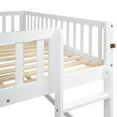 thumbnail image 5 of Euroco Wood Full Size Loft Bed, Low Profile Bed with Vertical Ladder and Slide for Kids Teens, White, 5 of 14