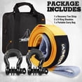 thumbnail image 3 of Recovery Tow Strap 4" x 20FT + 3/4" D Ring Shackles Emergency Off Road Towing Rope, 3 of 9