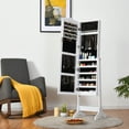 thumbnail image 4 of Costway Mirrored Lockable Jewelry Cabinet Armoire Organizer Storage Box w/ Stand White, 4 of 10