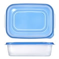 thumbnail image 4 of (2 pack) 5.23Cup Plastic Rectangle Food Storage Container Blue, 4 of 5