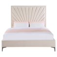 thumbnail image 4 of ACME Lit Grand en Velours Capitonné Beige, 4 of 7