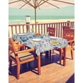 thumbnail image 2 of Outdoor Tablecloth with Umbrella Hole for Patio/Picnic/Party/Camping, Vintage Ethnic Waterproof Table Cloth Rectangle Table Cover Washable, Morocco Boho Farmhouse Abstract Texture 60"x 102", 2 of 7