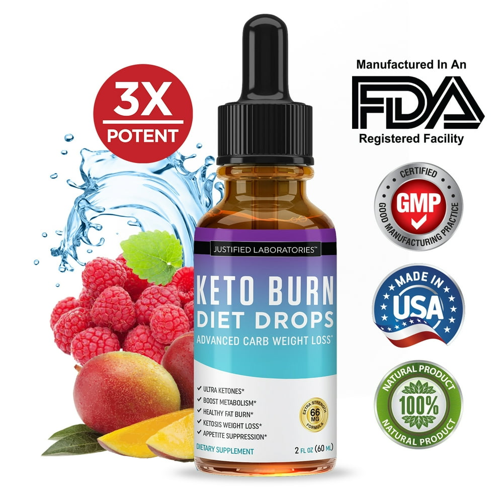 Keto Diet Drops Pills Supplement Burn Faster Ketosis BHB Weight Loss