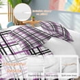 thumbnail image 2 of 3 Piece Purple Black Plaid Duvet Cover Set Twin Size, Microfiber Comforter/Quilt Cover with Corner Ties and 2 Pillowcases, Farmhouse Purple Black Checkered All Season Soft Bedding with Zipper Closure, 2 of 8