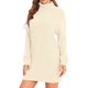 thumbnail image 2 of Vestido suéter de cuello alto,Vestido suéter de cuello alto para mujer Vestido suéter de color puro Vestido de punto hecho a mano con cuidado, 2 of 6