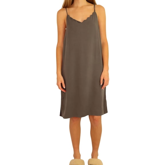 P.J. Salvage Womens Luxe Bridal Chemise Pajama Night Gown, Grey, Small