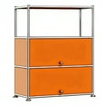 thumbnail image 7 of Innovaze 4-Tier Metal Accent Cabinets with 2-door, Adjustable Shelf for Home, Apartment & Office, Orange, 7 of 7