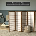 thumbnail image 2 of 4 ft. Tall Window Pane Shoji Screen - Walnut - 6 Panels, 2 of 7