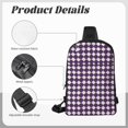 thumbnail image 5 of Chest Bag Dual Pocket 11.8×7.7×2.4in Waterproof Double-Pocket Large Capacity With No Inner Pouch Pockets And Double Drawstrings Violet Retro Houndstooth_2, 5 of 8
