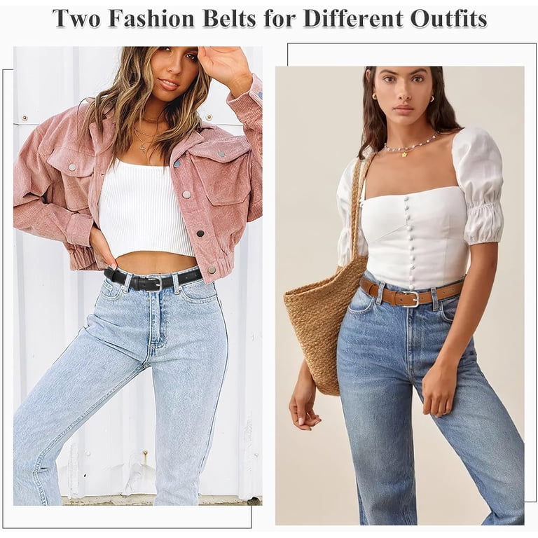 1231 2 Pack Women Leather Belt Fashion Waist For Pants Jean VONMELLI 2 Pack Women main image 3