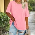 thumbnail image 2 of Womens Plus Size Tops Short Sleeve Crewneck T-Shirt Oversized Loose Comfy Tops for Women Summer Everyday Wear Lounge Basic Tees Blouse, 2 of 6