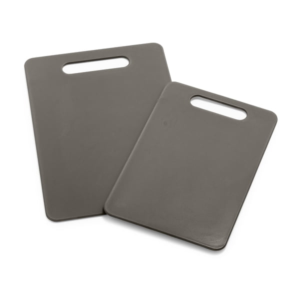 GreenLife Juego de 2 tablas de cortar de cocina, aptas para lavavajillas, extra duraderas, color gris