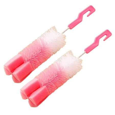 

2pcs Bottle Cup Cleaning Brush with Plastic Handle and Sponge Head for Washing Beer Wine Decanter Narrow Neck Bottles Jugs Tea Kettle and Spout