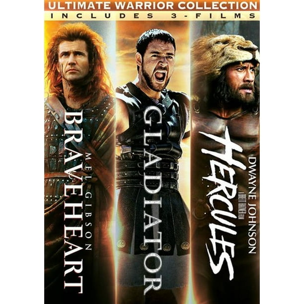 Ultimate Warrior Collection Braveheart Gladiator Hercules Triple Pack Dvd Walmart Com Walmart Com