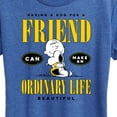 thumbnail image 3 of Peanuts - Dog Friend Make Ordinary Life Beautiful - Women's Short Sleeve Graphic T-Shirt, 3 of 6