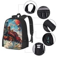 thumbnail image 2 of Fotbe Beautiful Red Train Hot Air Balloon Pattern Student Backpack –School backpack Large Capacity Durable and Ergonomic Backpack with Laptop Compartment and Multiple Pockets, 2 of 6