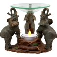 thumbnail image 5 of Ebros Trio African Savanna Elephants Trumpeting Oil Warmer Statue Wax Tart Burner Aroma Scent Diffuser Resin Safari Themed Decorative Figurine, 5 of 5
