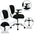 thumbnail image 5 of Flash Furniture Beverly Mid-Back Black Mesh Padded Swivel Task Office Chair with Chrome Base and Arms, 5 of 12
