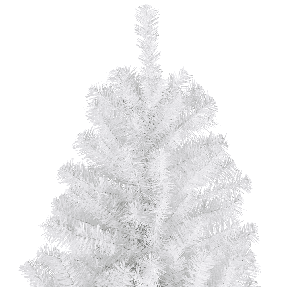 Alden Design White Hinged Spruce Artificial Christmas Tree, with Foldable Stand 7.5'