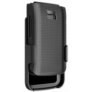 Nakedcellphone Holster Series for TCL Flip 3 Phone Case, Slim Hard Shell Cover and Belt Clip Holder Combination - Black Tread