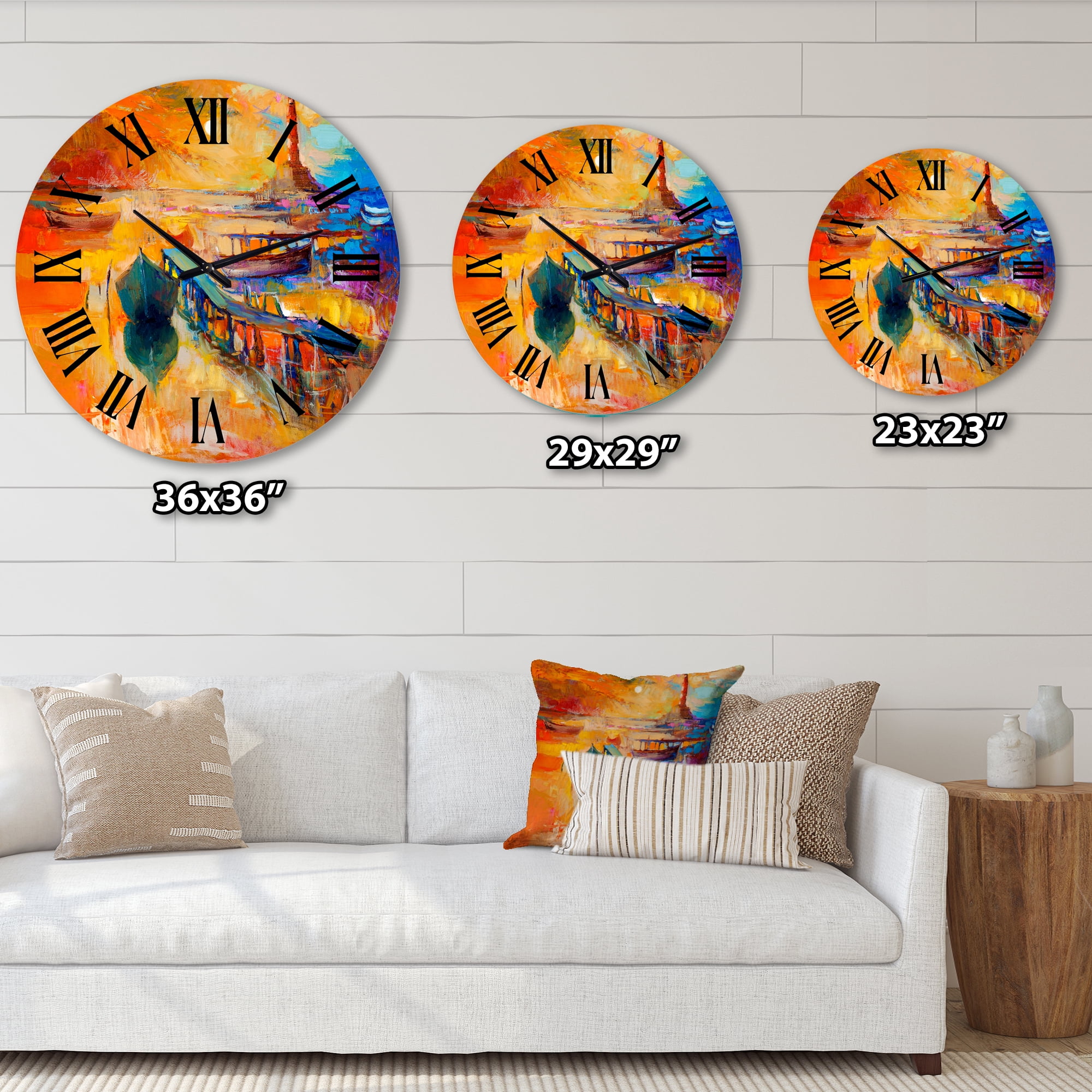 Designart 1 in Quartz Coastal Wall Clock