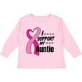 thumbnail image 3 of Inktastic Breast Cancer Awareness I Support My Auntie with Pink Ribbon Boys or Girls Long Sleeve Toddler T-Shirt, 3 of 5