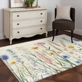 thumbnail image 4 of Spring Floral Area Rugs 4x6 for Living Room, Summer Farmhouse Vintage Botanical Non Slip Washable Rug Runner, Low Pile Indoor Floor Carpet Mat Bathroom Rugs for Bedroom, Kids Room, 4 of 9