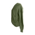 thumbnail image 4 of Women's Casual Knit Sweater Long Sleeve Solid Color V-Neck Criss Cross Shirts Fall Winter Stretchy Comfy Business Work Tops, 4 of 6