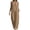 Khaki, variant on Women's Solid Color Sleeveless Jumpsuit Elegant Loose One-Piece Pants Green XXL
