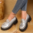 thumbnail image 5 of Bkhluea Women Metal Buckle Platform Loafers Slip On Comfortable Footwear For Office Work Daily Casual Outdoor Activities, 5 of 7
