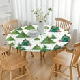 thumbnail image 3 of White Christmas Watercolor Tree Pattern Round Fitted Tablecloth with Elastic Edge,Dining Table Cover Waterproof,Outdoor Round Tablecloth for Camping,Dining,Indoor and Outdoor, 3 of 7