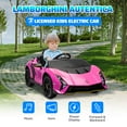 thumbnail image 4 of Qaba 12V Lamborghini Licensed Electric RC Car for Kids, Toddler Ride on Toys Gift, Pink, 4 of 9