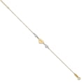thumbnail image 3 of 14k Two Tone Gold Puffed Love Heart and Sparkle-Cut Hearts Bracelet - 7 Inch - Measures 1mm Wide, 3 of 3