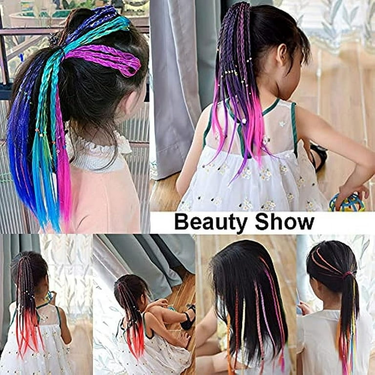 2pcs Braided Ponytail 45cm Hair Band Kids Braiding Hair Extensions Girls  Wig