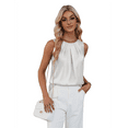 thumbnail image 3 of Women'S Silk Satin Tank Top Summer Business Casual Outfit 2025 Sleeveless Work Dressy Shirt White S, 3 of 7