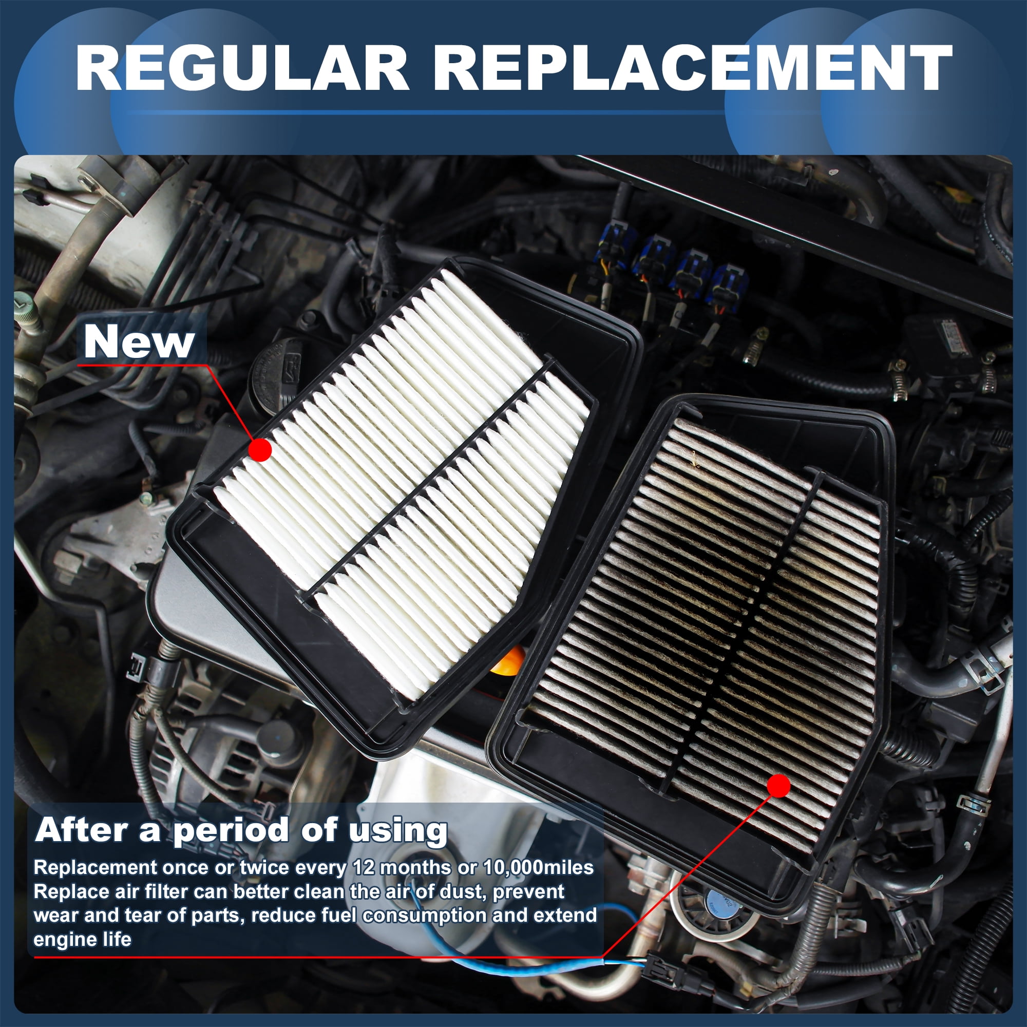 Unique Bargains Engine Air Filter for Jeep Wrangler 3.6L 2007-2017