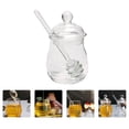 thumbnail image 2 of Yongwei Clear Glass Honey Jar with Dipper and Lid Cover - 280ml, 2 of 10