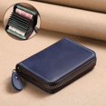 thumbnail image 1 of Estuche para tarjetas de cuero suave, sencillo, de gran capacidad, para múltiples tarjetas, para hombre, delgado, antirrobo, a la moda, 1 of 6