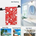 thumbnail image 2 of GZHJMY Stylish Various of Hearts Romantic Valentines Pattern Soft Large Hand Towels Multipurpose for Bathroom, Hotel, Gym and Spa (16" x 30",White Red), 2 of 4