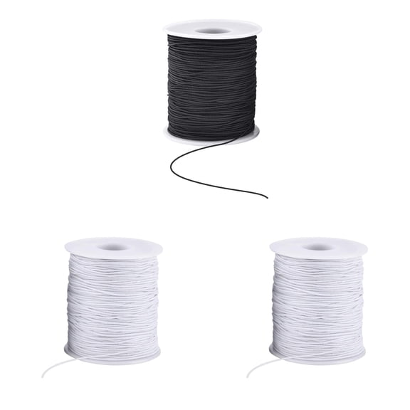 1mm Wide Elastic Band Sewing Thread for Shirring, Stretchy Band Durable & Versatile Elastic String for Clothing Jewelry Making and Bracelet Making 50M Per PCS 1/2/3 PCS