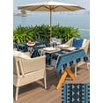thumbnail image 5 of Outdoor Tablecloth with Umbrella Hole for Patio/Picnic/Party/Camping, Navy Blue Boho Waterproof Table Cloth Rectangle Table Cover Washable, Geometric Vintage Abstract Art Ethnic Tribe (60"x 102"), 5 of 8