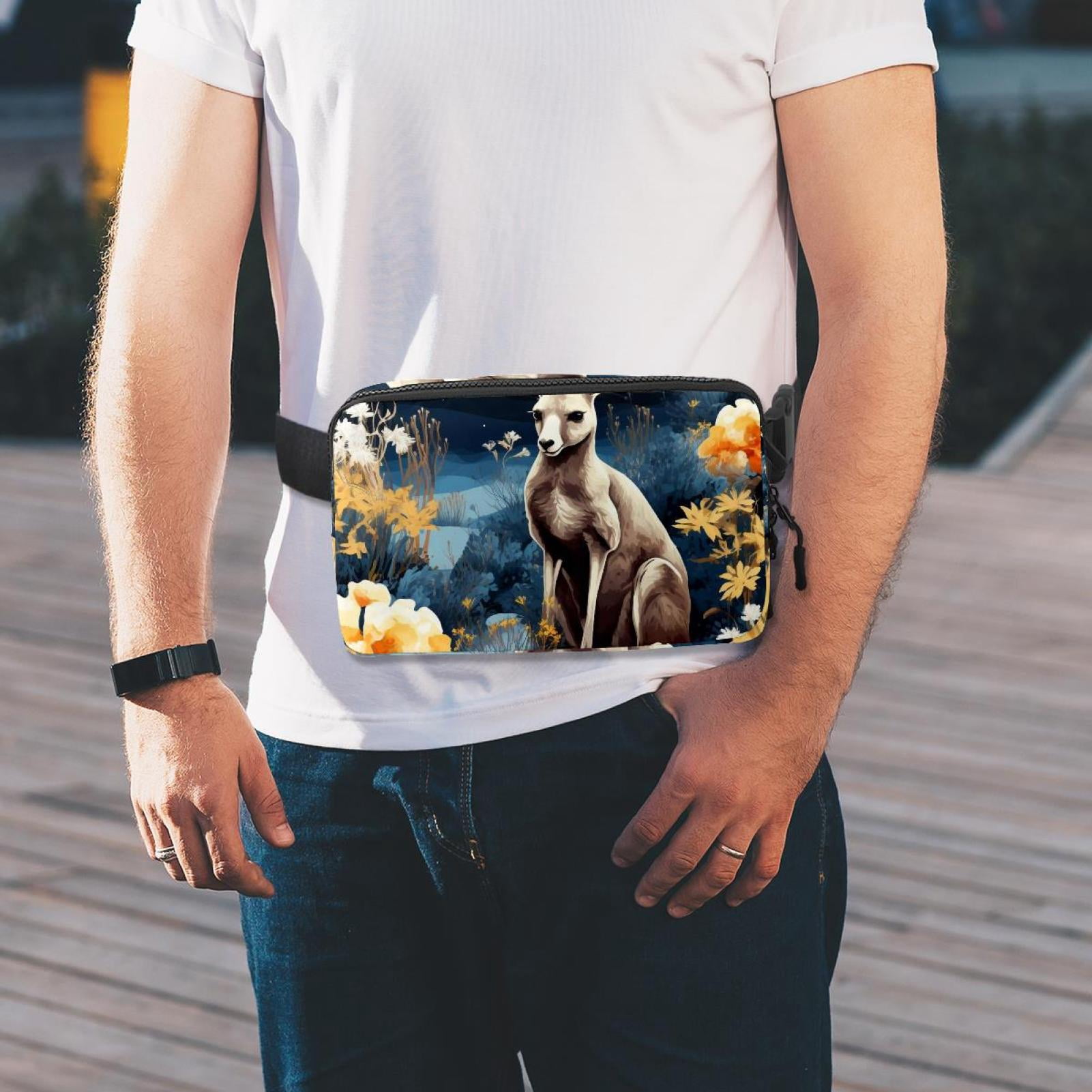 Kangaroo Lightweight Adjustable Belt Bag with Extension Strap - Unisex Running Waist Bag
