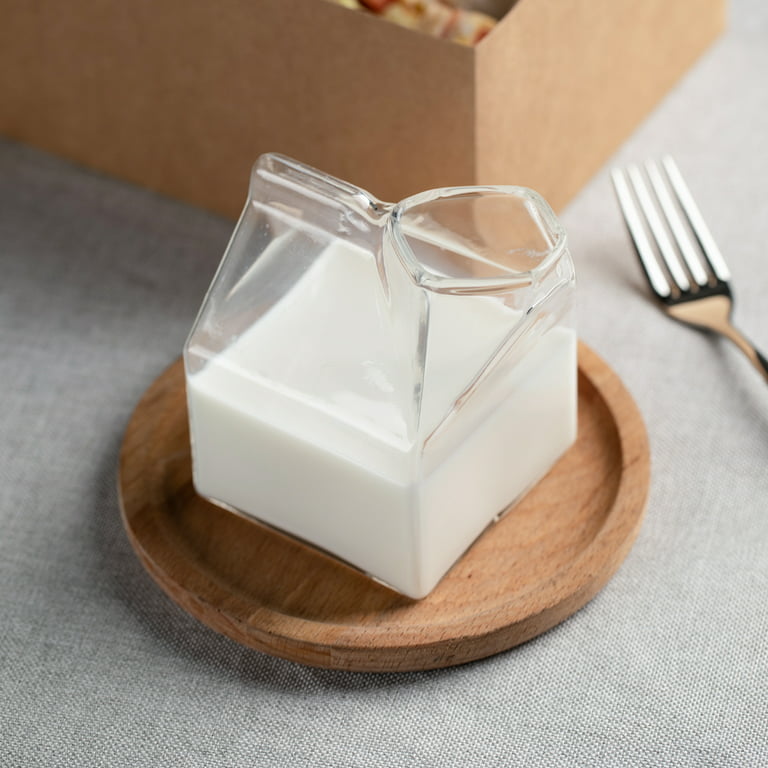 12 oz Clear Glass Milk Carton - 3 1/4 x 2 3/4 x 4 - 1 count box