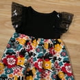 thumbnail image 5 of Penkiiy Toddler Baby Girls Outfits Flower Print Summer Cute Comfortable Net Yarn Dress Girls Dress Party Sundress 12-18 Months Black On Clearance, 5 of 9