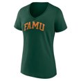 thumbnail image 2 of Women's Green Florida A&M Rattlers Basic Arch V-Neck T-Shirt, 2 of 3
