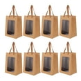thumbnail image 2 of Bolsas de papel de regalo portátiles de 10 piezas bolsas de dulces de papel kraft con ventana transparente, 2 of 4