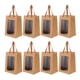 thumbnail image 2 of Bolsas de papel de regalo portátiles de 10 piezas bolsas de dulces de papel kraft con ventana transparente, 2 of 4