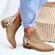 thumbnail image 2 of NECHOLOGY Botas Mujer Adulto Femenino Zapatos Botines para mujer Botines de de tacón grueso con cremallera lateral puntiaguda de cuero de retazos con estampado de vintage para mujer (Khaki, 6.5), 2 of 7