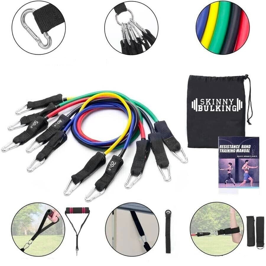 150 lbs. 11pcs Resistance Bands Set for Home Gym Exercise Bands for Effective Workouts Ideal for Working Out Weight Training and Fitness. Walmart